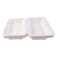Close-up view of eco-friendly bagasse food container box