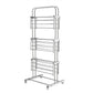 Durable stainless steel clothes drying rack with plastic connectors and caster wheels