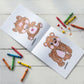 Variety of themed pages inside kids colouring books set