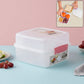 Transparent lunch box allowing easy view of stored food in compartments