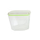 Organized kitchen shelves with stackable leak-proof food containers