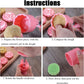 Cookie biscuit stamp mold pressed onto dough creating detailed pattern