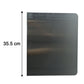 Measurement scale on stainless steel chopping board showing size