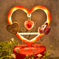 Full view of love heart-shaped decorative showpiece with LED illumination