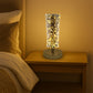 USB rechargeable crystal LED lamp with warm golden illumination