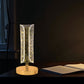 Golden crystal table lamp for bedroom with cozy warm white LED illumination