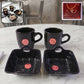 Complete Play Station ceramic mug and serving bowl set, 4-piece, displayed elegantly.