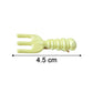 Comparing sizes of mini fork-shaped hair clips in pastel colors