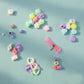 Jewellery making kit for kids featuring vibrant beads and flexible string in tray