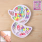 DIY jewellery making kit with colorful beads and elastic thread in organizer tray