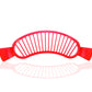 Food-grade plastic banana slicer with ergonomic handle for safe cutting.