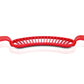 Close-up of the banana slicer's handle and cutting blades for precise use.
