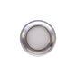 Stainless steel drain strainer placed inside a kitchen sink, ready for use.