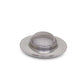 A single stainless steel sink strainer ready to be installed.