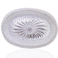 Top-down view of the oval silver serving tray, ideal for festive spreads.