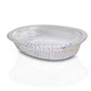 Side view of a shining silver gift tray, perfect for festive occasions.