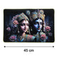 Close-up of vibrant Radha Krishna framed wall art