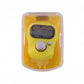 Close-up of digital finger tally counter button and screen during use