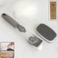 2-in-1 soap-dispensing dish brush with a bristle head and sponge attachment