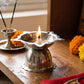 Elegant small-sized sunflower pattern diya holder for home temple
