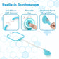 Close-up of plastic stethoscope from Aditi doctor kit toy set