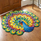 Colorful peacock-themed floor mat for home and entrance