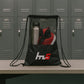 Close-up of the breathable mesh fabric and durable base of the gym sack.