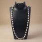 Party wear pearl necklace featuring stylish gold-tone links