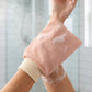Exfoliating glove texture detail for effective scrubbing