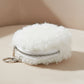 Mini plush coin purse front view with zipper closure