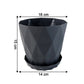 Outdoor placement of durable diamond design plastic flower pots with trays