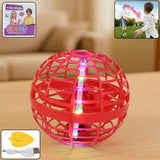 Flying Ball Toy with active RGB lights in a dynamic pose, ready for play.