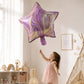Close-up of star marble balloon size chart