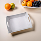 Illustrated diagram detailing the simple folding mechanism of this versatile serving tray.