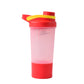 Protein shaker bottle 550ml showing stainless steel mixing ball inside