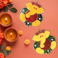 Close-up image showing detailed vibrant Ganpati motif on wall sticker