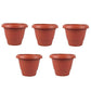 Sturdy brown planter pot with thick walls for robust plants.
