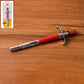 Front view of stainless steel gas lighter with ergonomic handle