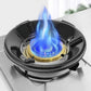 Detailed view of gas stove flame protector ring protecting stove surface