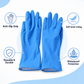 Medium-sized reusable blue rubber cleaning gloves