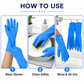 Textured grip detail on waterproof rubber cleaning gloves