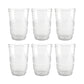 Empty row of Janta drinking glasses with frosted grip set