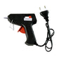 Hot melt adhesive gun featuring metal anti-drip nozzle for precision
