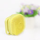 Contoured silicone bath brush designed for an easy and comfortable grip.