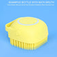 Silicone bath brush with a convenient hanging loop for quick air-drying.