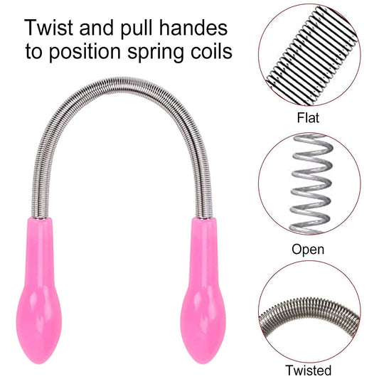Woman holding Facial Hair Remover Spring Tool for precise hair removal