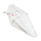 Hooded hair drying cap secured with button loop for easy use