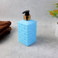 Close-up view of plastic soap dispenser pump bottle