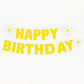 Birthday banner kit including string for easy assembly and hanging