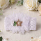 Cute floral bow baby headband in soft fabric, perfect for toddlers